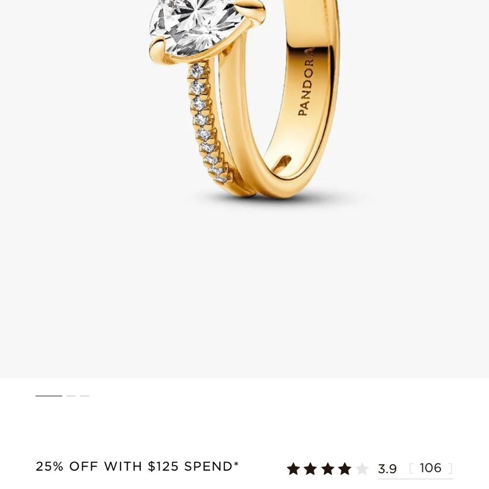 Pandora Gold Ring with Silver Accents